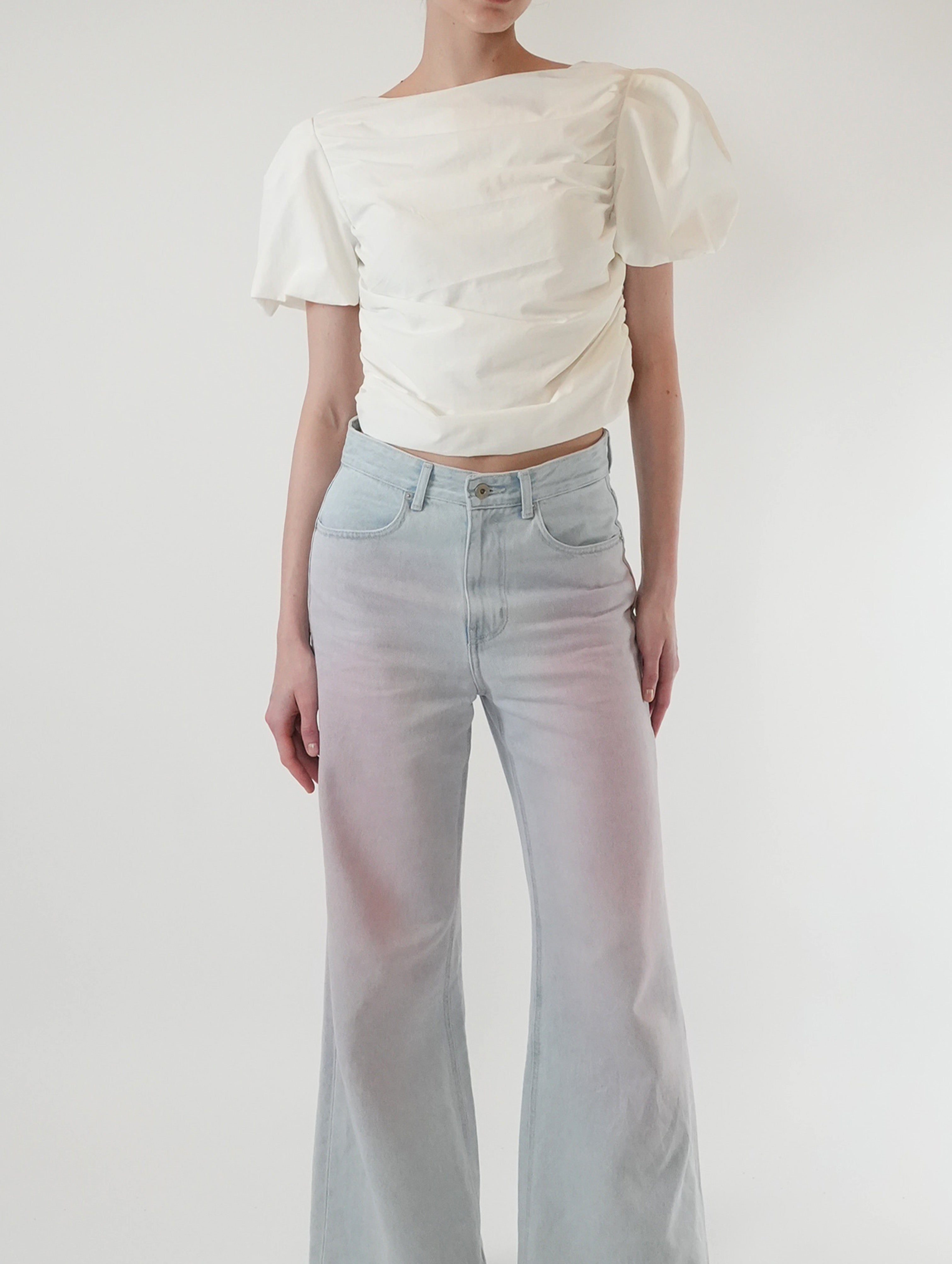 [Premium Handmade Denim] Pink Reve Wide Denim Pants