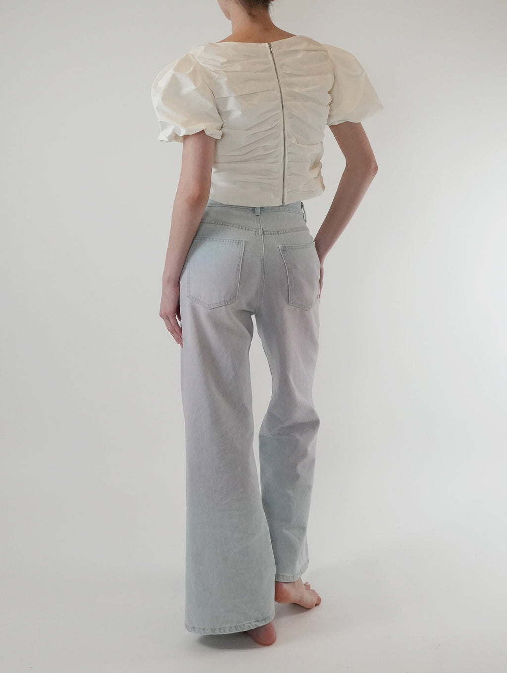 [Premium Handmade Denim] Pink Reve Wide Denim Pants