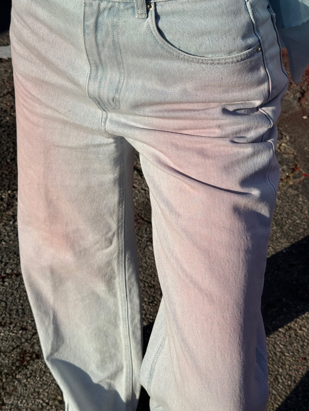 [Premium Handmade Denim] Pink Reve Wide Denim Pants
