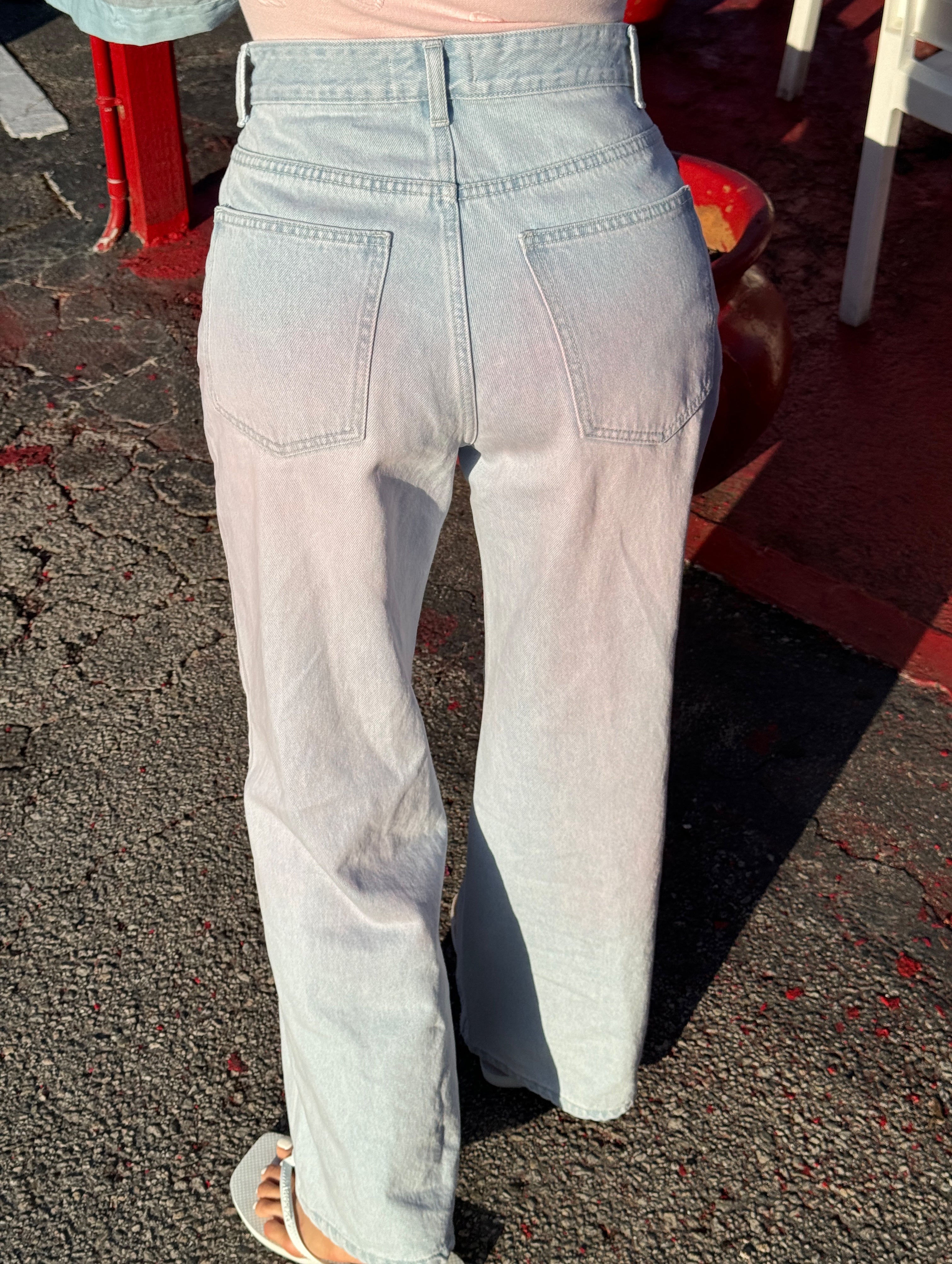 [Premium Handmade Denim] Pink Reve Wide Denim Pants