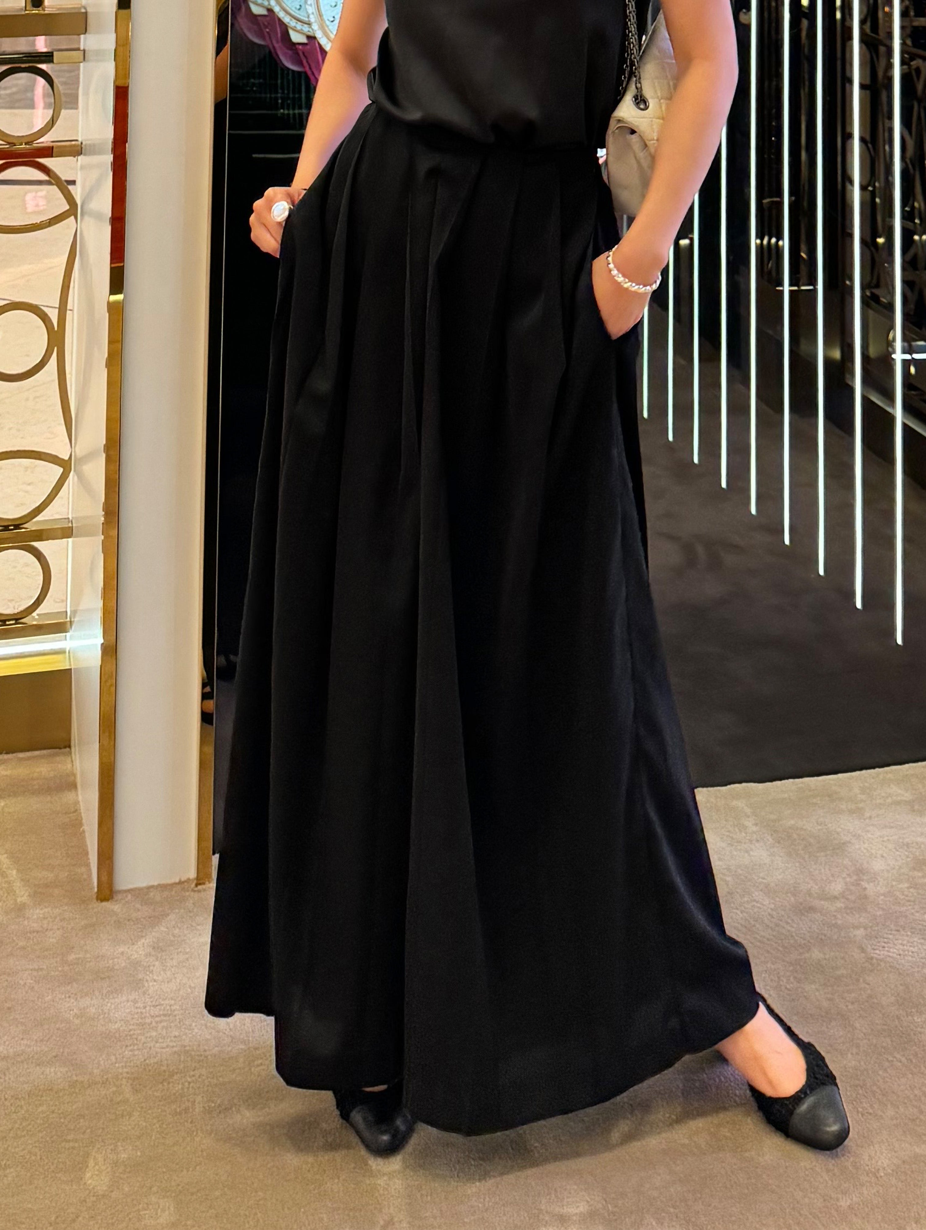 Silky Pleats Dressy Wide Pants