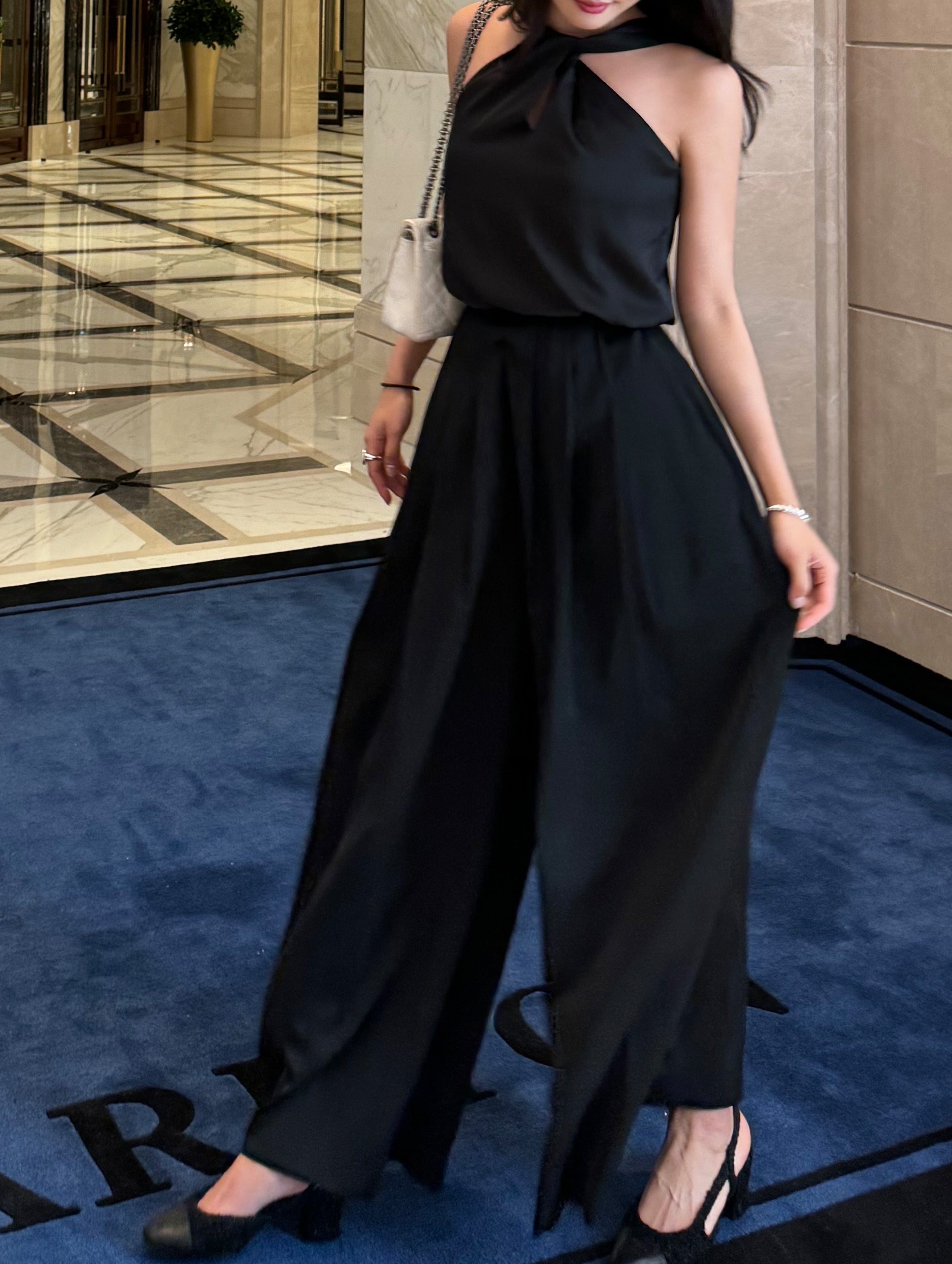 Silky Pleats Dressy Wide Pants